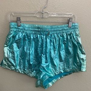 Aqua Metallic Shorts - NWT size medium